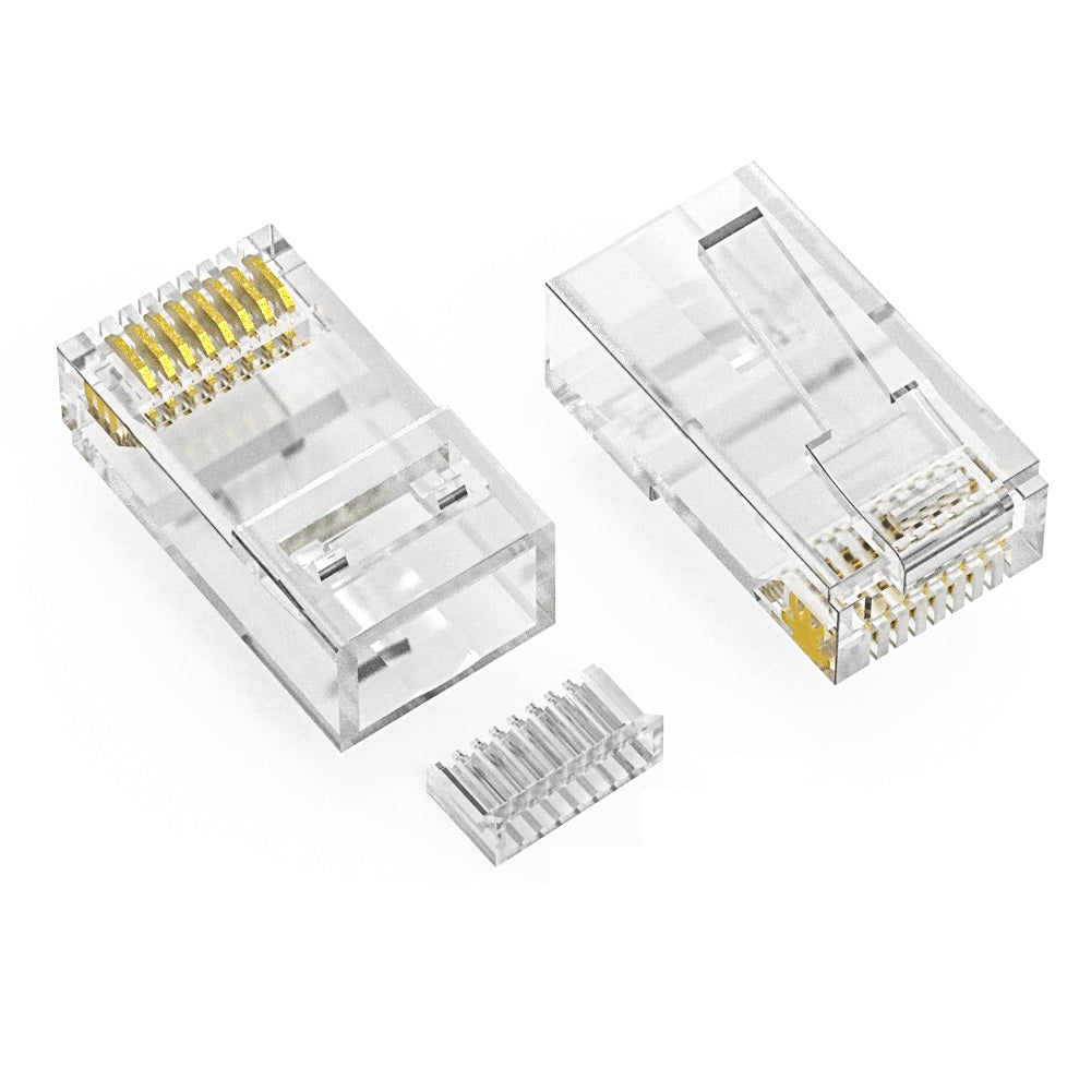 RJ45 CAT6 Plug Stranded 50 Micron w/ Inserter 100pk RJ45 CAT6 Plug Stranded 50 Micron w/ Inserter 100pk